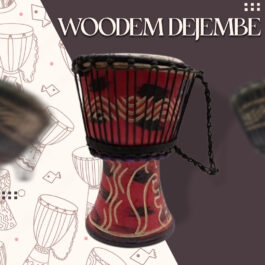 Wooden Drum (Djembe) Size : H-26cm X W-14cm X L-12.5