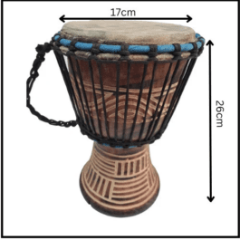 Drum (Djembe) Size Height 26cm X Top Diameter 17cm