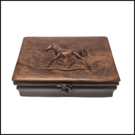 “Elegant Wooden Jewelry Box with Horse Design – Timeless Craftsmanship” 20 x 13cm