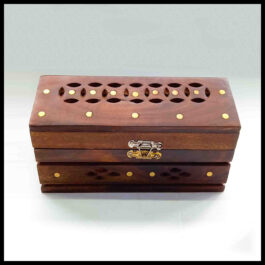 Carved Wooden Jewellery Box (19 X 11 cm)